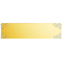 Elegant Golden Rectangular Banner with Ornate Floral Corners for Text or Message Display png
