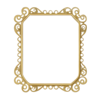 Elegant Gold Ornate Frame with Swirls and Curls Design Element for Picture or Mirror png