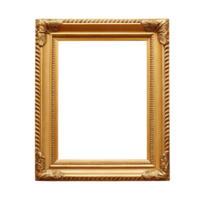 Elegant Gold Picture Frame Isolated on transparent Background a Perfect Element for Design Projects and Mockups png