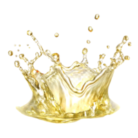 Stunning Golden Liquid Splash Crown on transparent Background High Resolution 3D Render png