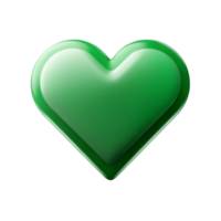 A vibrant green heart shape on a transparent background a symbol of love nature and environmentalism png