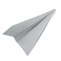 A sleek white paper airplane in flight against a transparent background simple clean design 3d render png