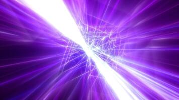 Abstract bright background with glowing neon energetic light lines. movement of flow of glowing bright particle lines. video