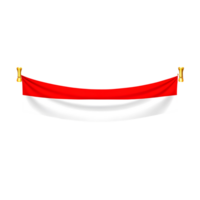 Curved Red and White Banner with Gold Holders Against transparent Background png