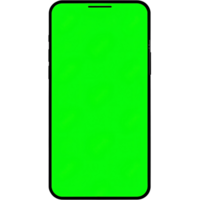Smartphone Mockup with Bright Green Screen for App Presentation and UI Design png