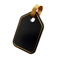 Elegant transparent and Gold 3D Rendered Gift Tag with Blank Space for Text or Design png