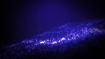 Abstract wave of particles and light abstract background, futuristic cyber backdrop with wave magic animation of shiny shining digital particles, flickering dots and glow. 3D. video