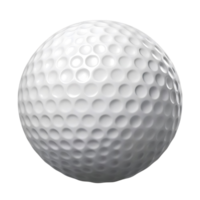 Closeup view of a white golf ball with dimples on a transparent background showing texture and detail png