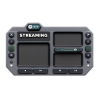Futuristic Streaming Media Control Panel Interface Design with Multiple Screens and Buttons png