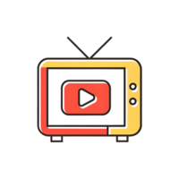 Retro Television with Play Button Streaming Media Player png