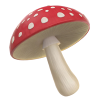 A Stunning 3D Render of a Fly Agaric Mushroom Against a transparent Background png