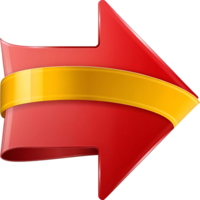 Red and Gold Glossy Arrow Design Element with Banner for Website or Application png