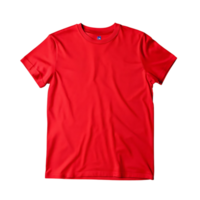 Blank Red Short Sleeve T Shirt Mockup on transparent Background for Clothing Design Presentation png