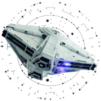 Futuristic Spaceship Design Concept Digital Rendering 3D Model Sci Fi Artwork png