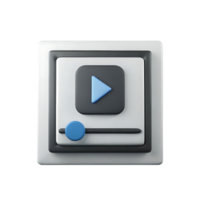 Threedimensional Play Button Media Player Interface Design Element png