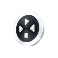 Modern Minimalist Circular Media Control Button Device with Play Pause and Stop Functions png