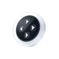 Modern Circular Media Control Device with Four Directional Arrow Buttons png