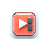 Three Dimensional Play Button Media Control Interface Icon Design Element png