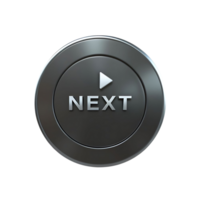 Sleek Metallic Next Button with Play Icon Modern User Interface Element png
