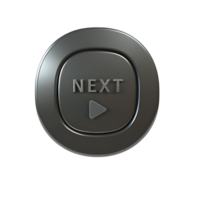 Sleek Metal Next Button with Play Icon User Interface Element for Digital Devices png