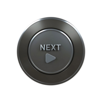 Sleek Metallic Next Button with Play Icon Digital Interface Element png
