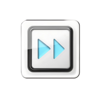 Glossy Silver Fast Forward Button Media Player Control Interface png