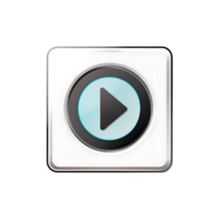 Sleek Square Play Button Digital Media Interface User Interface Design Element png
