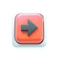 Three Dimensional Glossy Orange Button with a Dark Gray Right Arrow Icon Navigation User Interface Element png