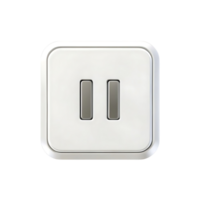 White Square Wall Plate with Two Rectangular Buttons for Pause Function png