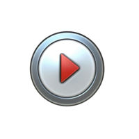 Shiny Red Play Button Media Player Interface Design Element png