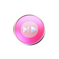 Pink Rewind Button Media Player Control Interface Design Element png