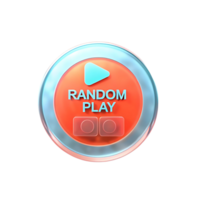 Shiny Circular Button for Random Music Playback with Play Icon and Two Additional Buttons png
