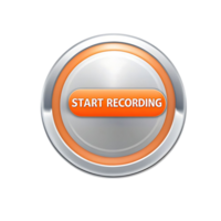 Shiny Orange and Silver Start Recording Button Icon Graphic Design Element png