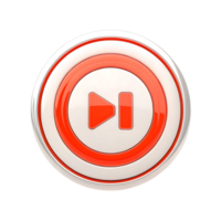 Glossy Red and White Next Track Button Media Player Interface Design png