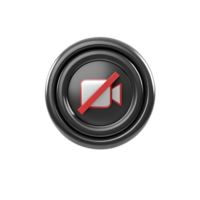 Sleek transparent Circular Button with Red CrossedOut Camera Icon Modern User Interface Design Element for Conferencing Apps and Websites png