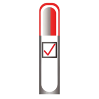 Red and Gray Vertical Capsule Shape with Check Mark Graphic Design Element png