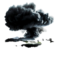 Dark Storm Clouds Over a Serene Landscape Dramatic Nature Scene Apocalyptic Weather Phenomenon Ominous Sky Heavy Smoke Pollution Environmental Disaster Gloomy Atmosphere png