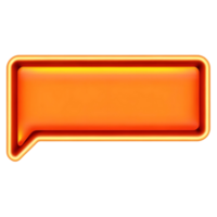 Bright Orange Neon Speech Bubble with Glossy Texture and Rounded Corners Blank Template for Text or Message png