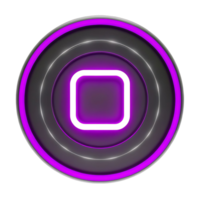 Abstract Purple and Gray Circular Button with Neon Glow Design Element png