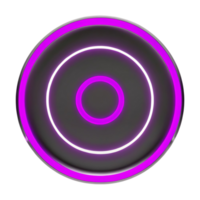 Abstract Circular Design with Neon Purple and White Rings on transparent Background Futuristic Technology Interface Element Graphic Design Digital Art 3D Render png