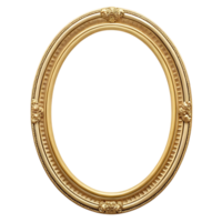 Elegant Gold Oval Frame with Ornate Details Perfect for Artwork or Mirror png
