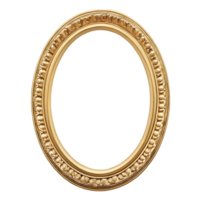 Elegant Oval Gold Frame Isolated on transparent Background Ornate Design for Picture or Mirror png