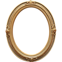 Elegant Oval Gold Frame with Intricate Baroque Design for Artwork or Portrait Display png