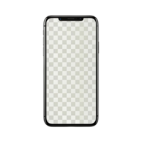 transparent Smartphone Mockup with Checkered Transparent Screen for App Presentation and UI Design png