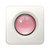 Pink Button on White Square App Icon Interface Design Element png