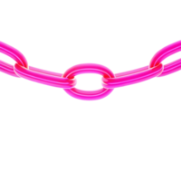 Abstract Pink Chain Links on transparent Background 3D Render Shiny Glossy Connection Concept png