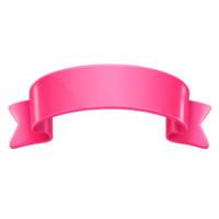Pink glossy ribbon banner design element for website or graphic design projects png