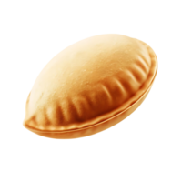 A single baked empanada pastry isolated on a transparent background showing golden brown color and texture details png