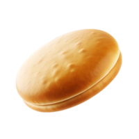 A perfectly baked golden brown hamburger bun isolated on a transparent background png