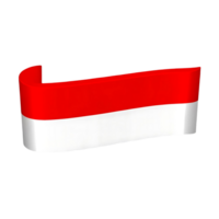 A digitally rendered of the Indonesian flag waving on a transparent background png